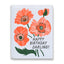 Greeting card with orange flowers and 'Happy Birthday Darling!' text on a white background