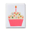Birthday card with cupcake design and 'Happy Birthday' text on a white background