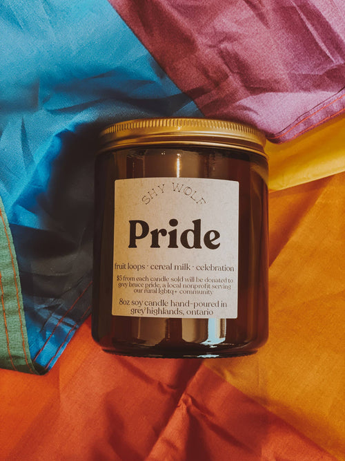 Shy wolf pride candle