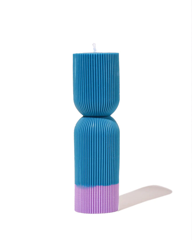 blue violet color block candle