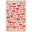 Beige towel with red bows pattern