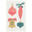 Decorative kitchen towel with Christmas-themed designs on a white background
