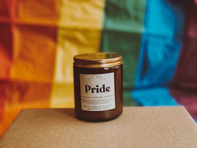 Shy wolf pride candle