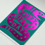 Green card with pink 'Happy Birthday' text on a white background