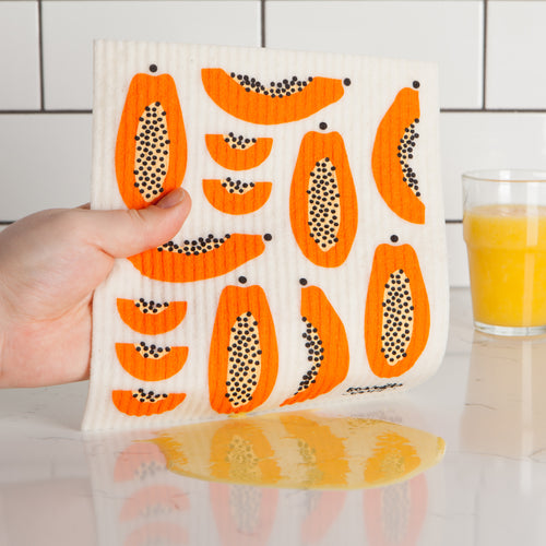 papaya graphic sponge cloth