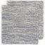 Two folded blue and gray striped towels on a white background