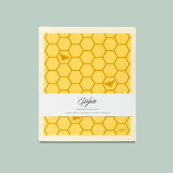 yellow honeycomb swedish dish cloth