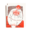 A festive holiday greeting card featuring a stylized illustration of Santa Claus with a red hat, red suit, and white beard, with the words 'Happy Holidays' printed across the front. A white envelope is partially visible behind the card on a clean white background.
