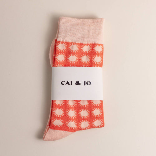 sunshine socks pink and salmon colour
