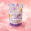 Bubble Potion packaging with sea-themed design on a pink background with bubbles