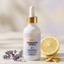 Shroom Soda bottle with lavender and lemon on a neutral background