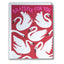 Greeting card with white swans on a red background and 'Grateful For You' text.