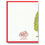 A letterhead card or stationery sheet with a white background, light green polka dots, a red border, and a partial green tree illustration on the right. The Smitten Kitton logo appears near the bottom center.