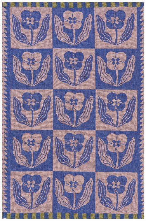 blue tulip print tea towel