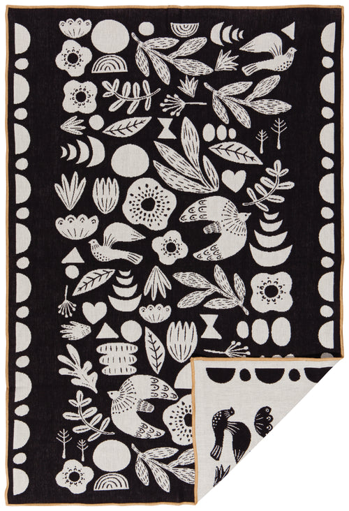 myth print black and white tea towel
