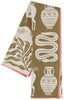olympus olive green tea towel