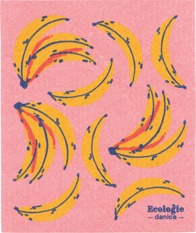 Banana print sponge cloth