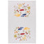 Decorative towel with colorful mushroom pattern on a white background