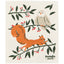 Swedish dishcloth with squirrel and owl design and 'Ecologie danica' branding.