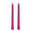 Spiral Taper Candles - Fuchsia
