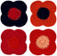 Poppy Crochet Coasters Set of 4