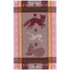 Decorative towel with fox, deer, and rabbit designs on a patterned background