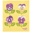 Yellow cloth with purple and white floral patterns and 'Ecologie danica' branding.