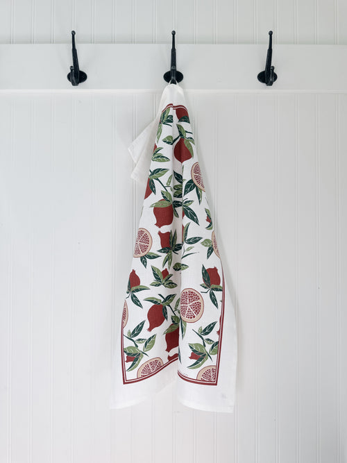 pomegranate tea towel by ten & co