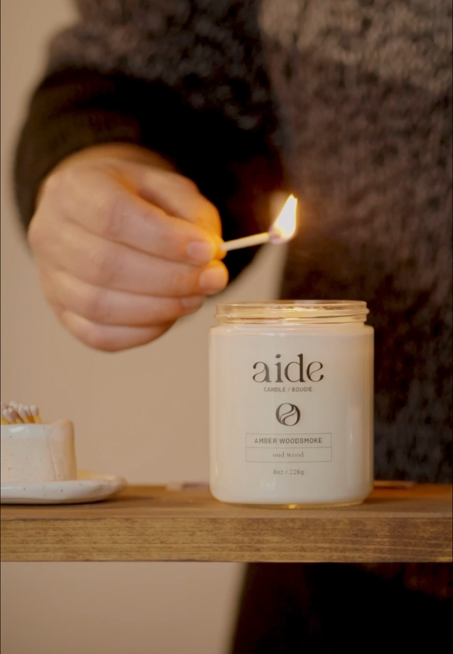 amber woodsmoke candle 