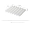 White bathroom soap dish holder with dimensions on a white background