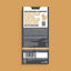 The back of a chocolate bar package, branded Lupin Chocolate, shown vertically against a solid tan background. The packaging is dark gray with orange and white text, featuring a QR code, nutritional information, and a barcode.