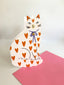 Sitting Kitty Shaped Greeting Card Loveheart