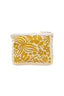 Small pouch with yellow floral pattern on a white background
