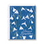 Greeting card with white floral design on a blue background and 'Deepest Sympathies' text.