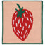 Knitted strawberry design on a beige background