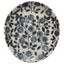 Ceramic plate with blue floral pattern on a white background