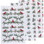 Set of three Christmas-themed towels with bird and berry pattern on a white background