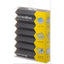 Accordion soap dish packaging with yellow and black design