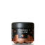 A jar of Lakrids by Bülow Classic chocolate coated liquorice, featuring a black lid and a black label with brown and gold accents, set against a plain white background.