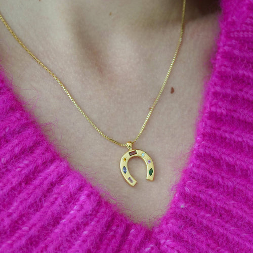 Kaleidoscope Lucky Charm Necklace: Gold