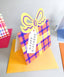 Birthday Bow Shaped Greeting Card - Orange Yellow