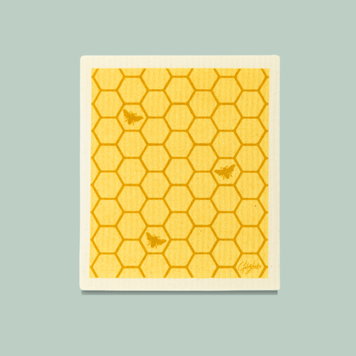 yellow honeycomb swedish dish cloth