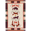 Decorative towel with fox and rabbit designs on a beige background
