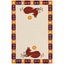 Towel with fox design and border pattern on a beige background