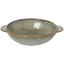 Ceramic colander with handles on a white background