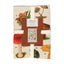 Tea towel with mushroom design and brand label on a white background