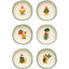 Set of six ceramic bowls with gnome illustrations on a white background