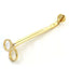Gold-colored tool on a white background