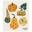 Decorative cloth with illustrations of pumpkins and gourds, featuring the brand 'Ecologie danica'.