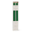 Pack of green taper candles in a white box on a white background